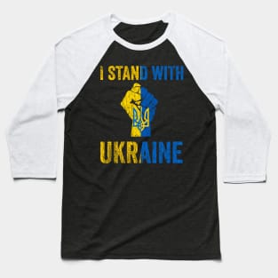 Support Ukraine I Stand With Ukraine Ukrainian Flag Baseball T-Shirt